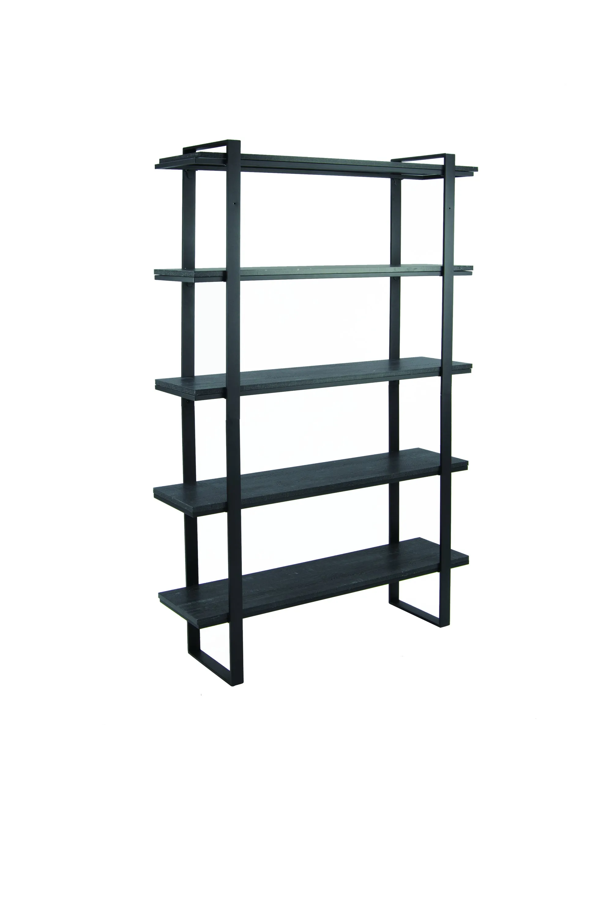 32"W X 11"D X 70.9"H 5-layer Metal Shelf-Bookshelf- 5-tire storage shelf -Bookcase, BLACK