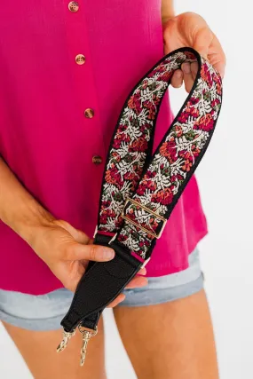 Adjustable Printed Shoulder Strap- Pink, Cream, Green