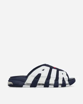 Air More Uptempo Slides Midnight Navy / University Red