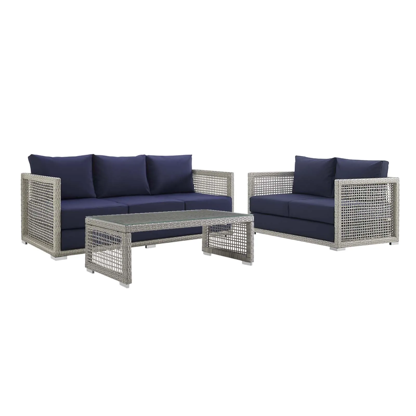 Aura 3 Piece Outdoor Patio Wicker Rattan Set by Modway