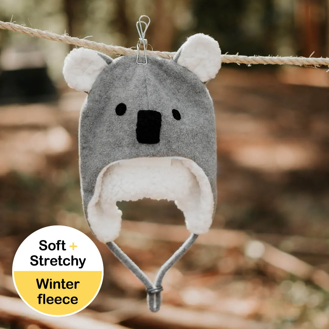 Bedhead: Baby Fleecy Beanie Koala Grey Marle