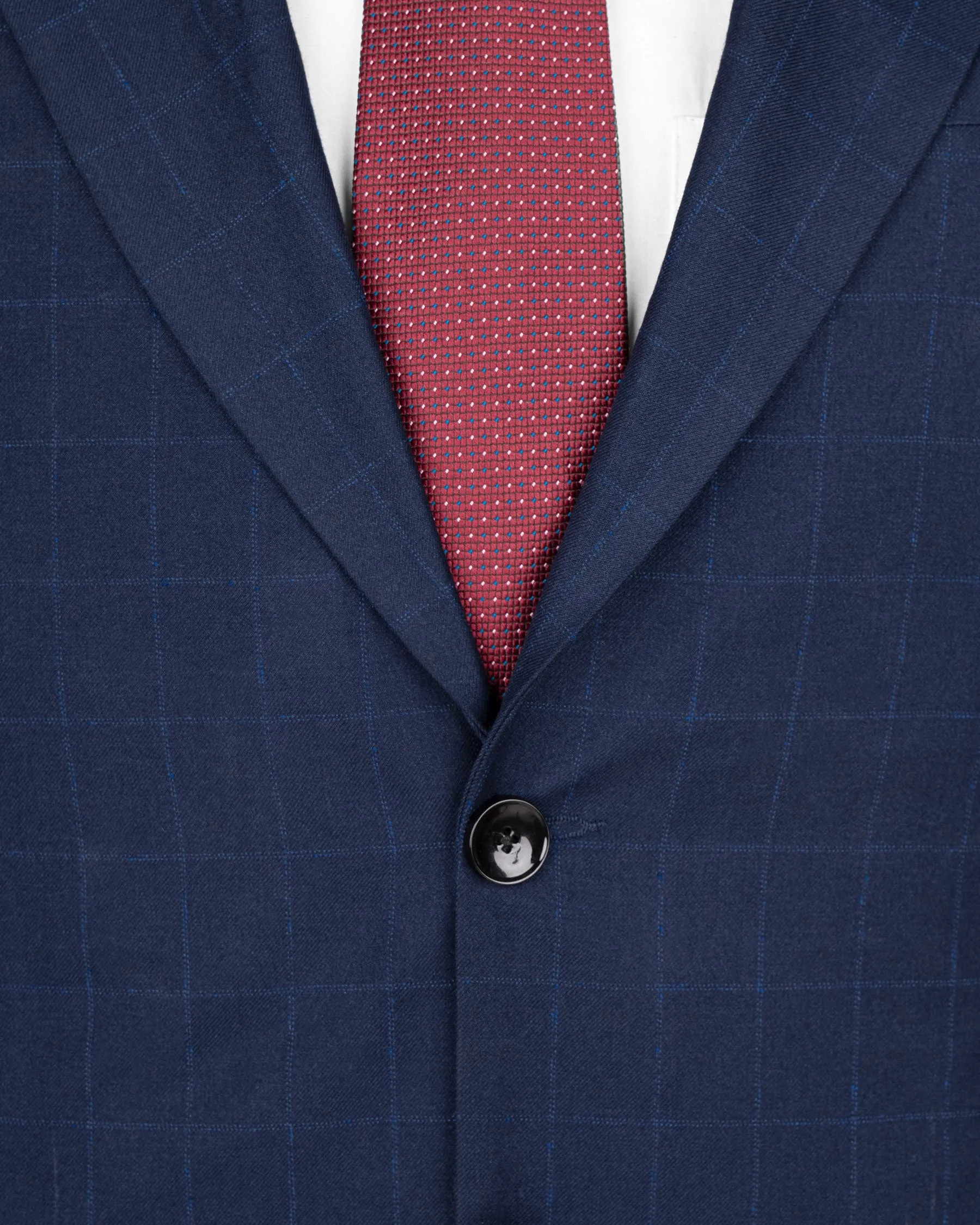 Big Stone Blue Super fine Subtle Checkered Wool Rich Suit