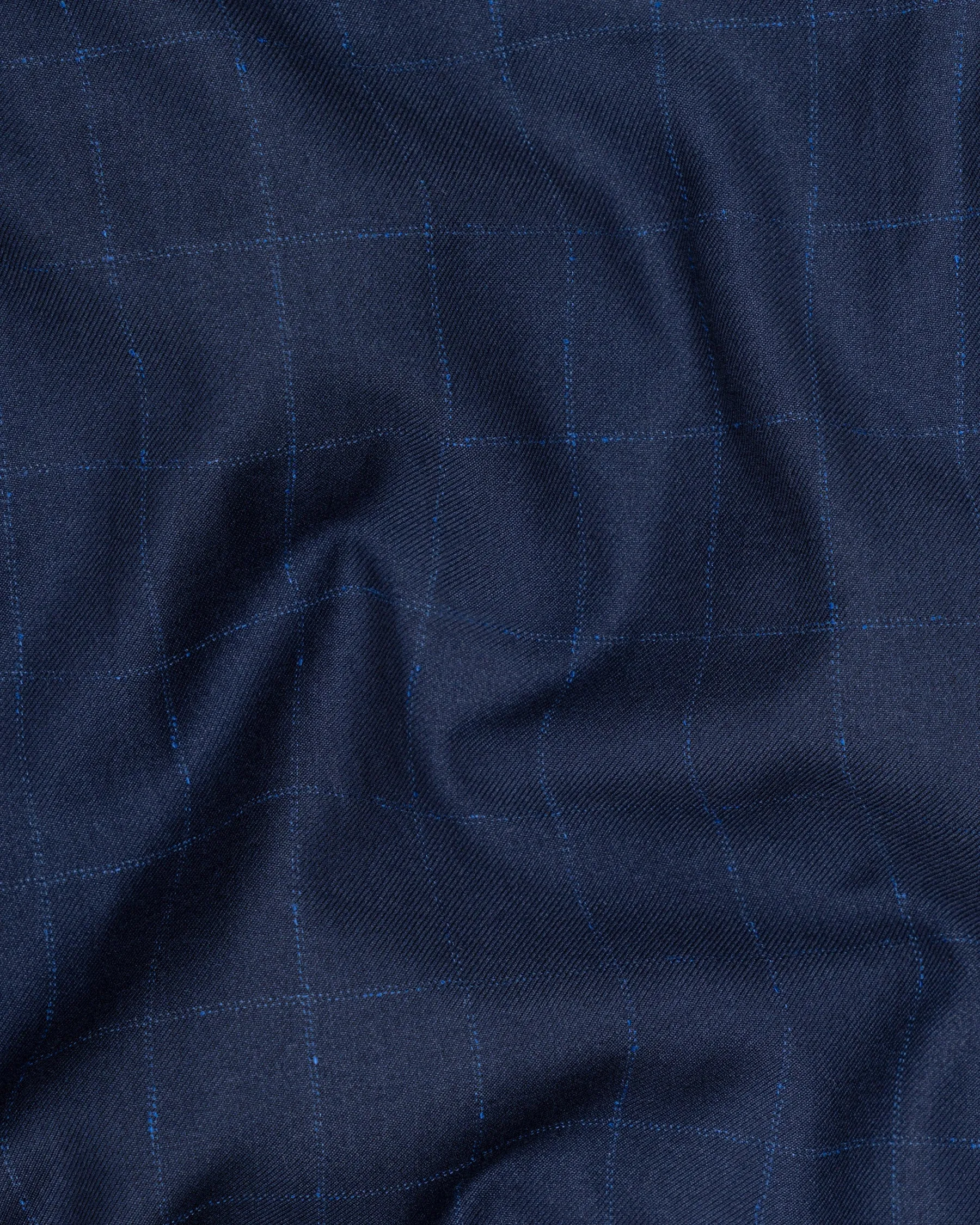 Big Stone Blue Super fine Subtle Checkered Wool Rich Suit