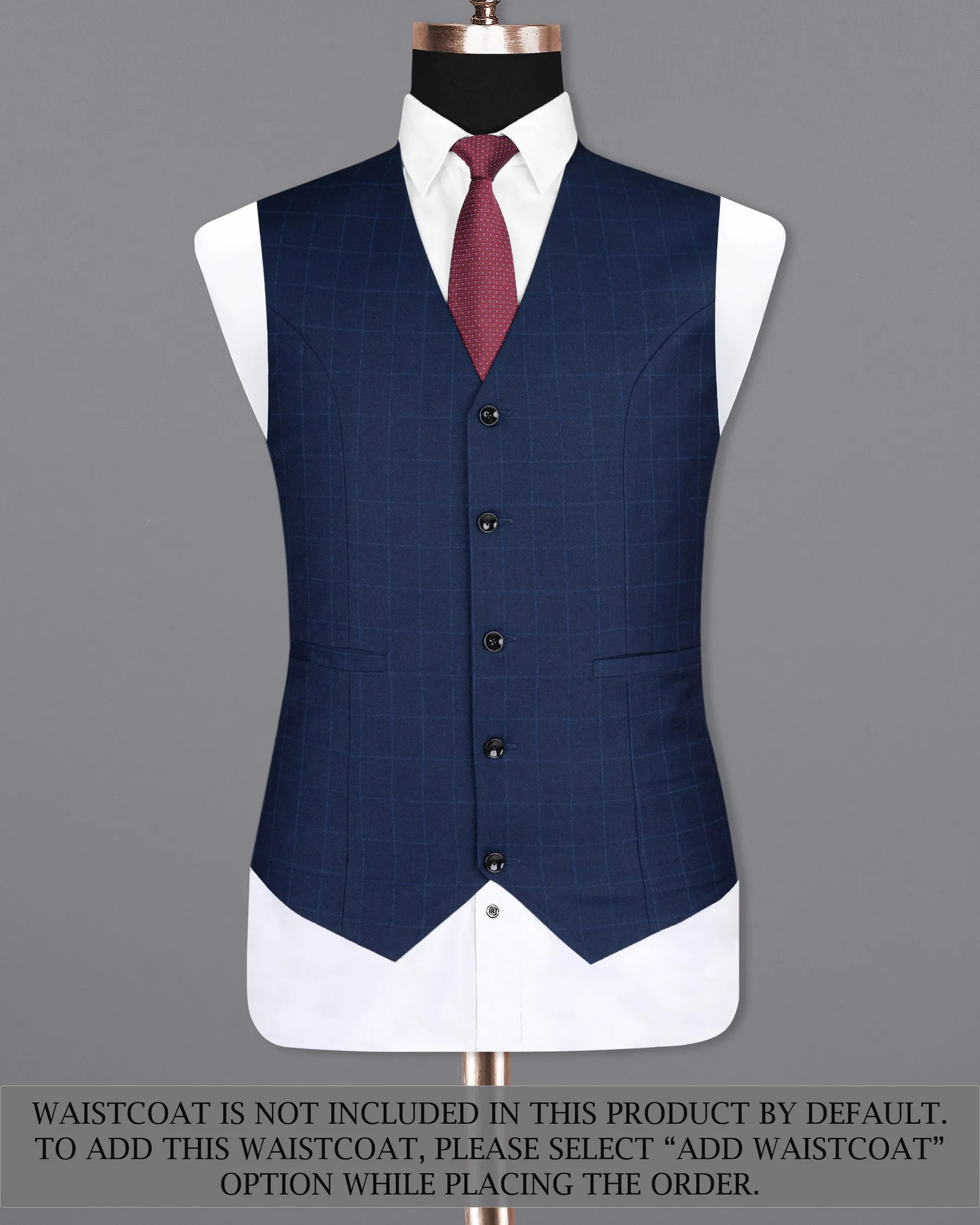 Big Stone Blue Super fine Subtle Checkered Wool Rich Suit