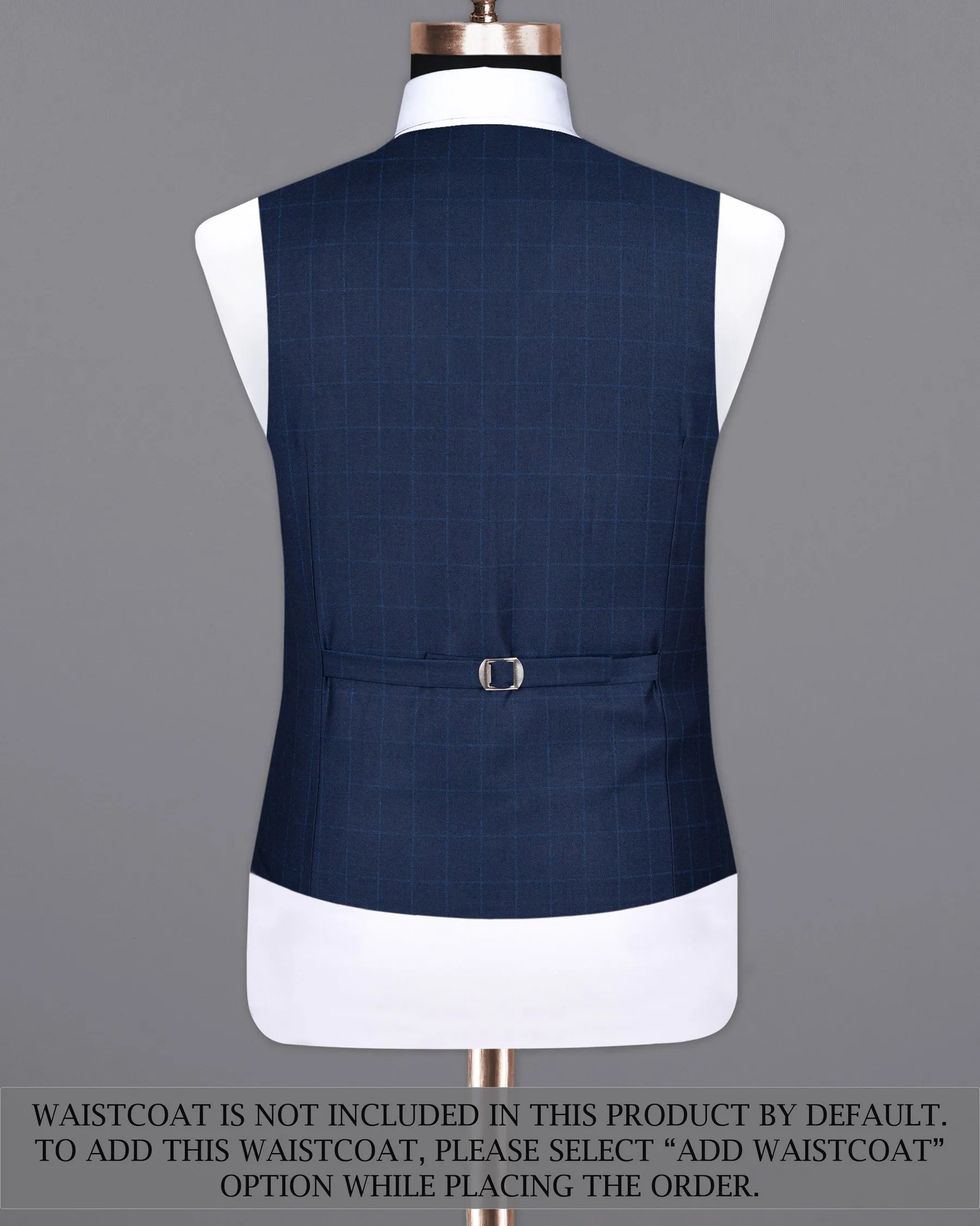 Big Stone Blue Super fine Subtle Checkered Wool Rich Suit