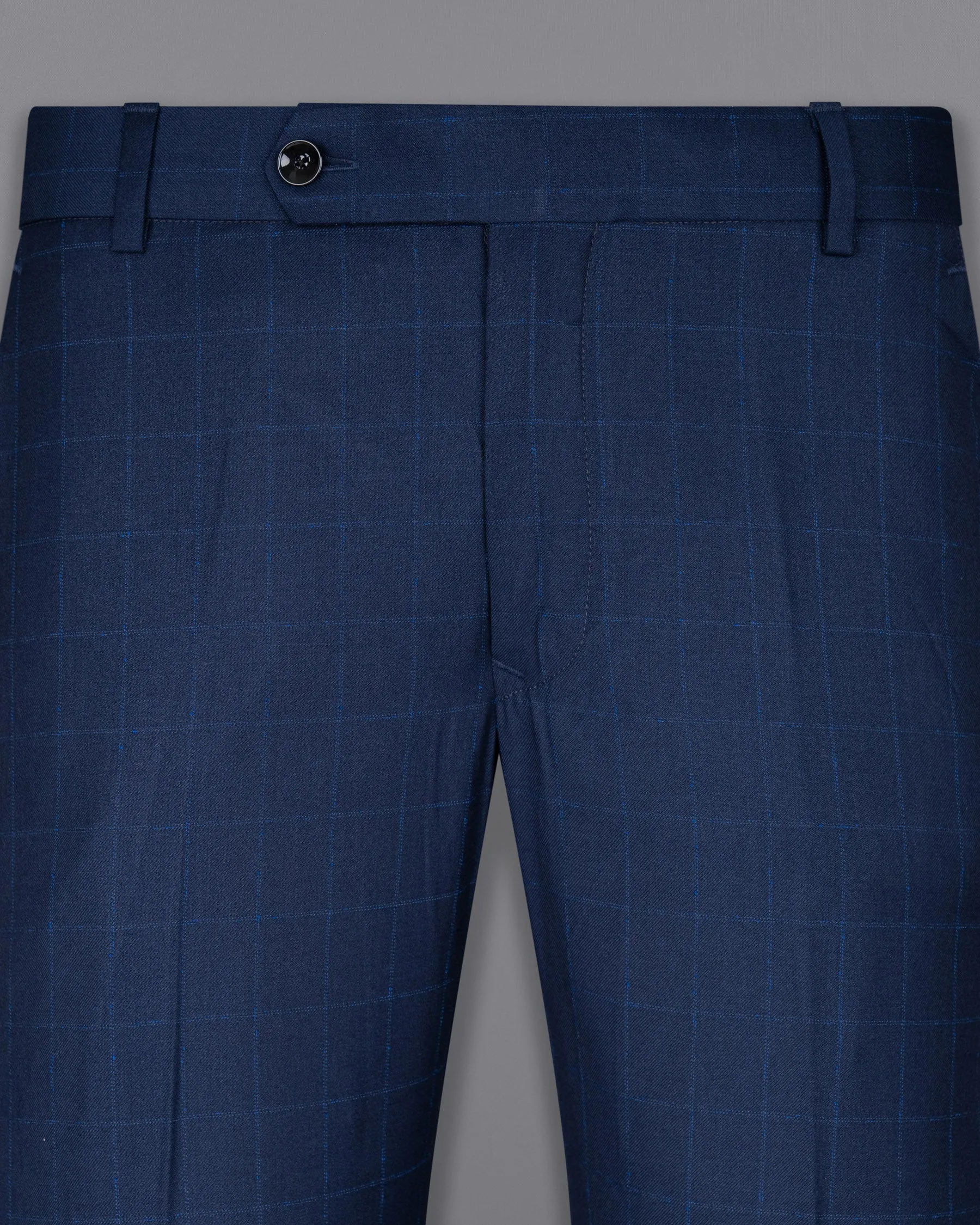 Big Stone Blue Super fine Subtle Checkered Wool Rich Suit