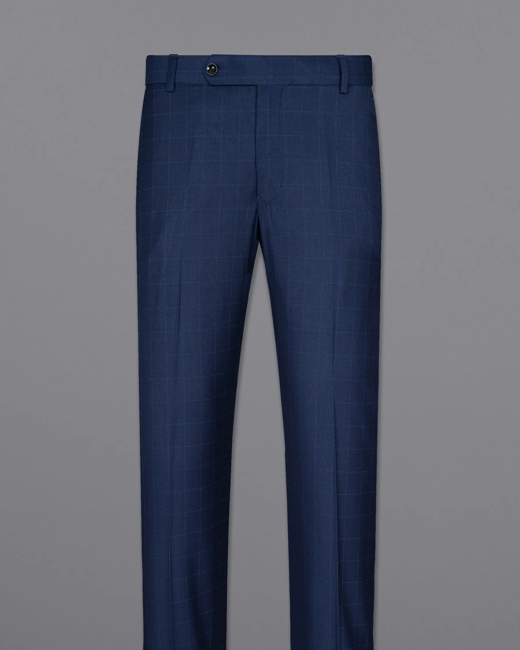 Big Stone Blue Super fine Subtle Checkered Wool Rich Suit