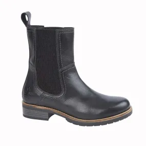 Black Leather High Ankle Twin Gusset Country Boot