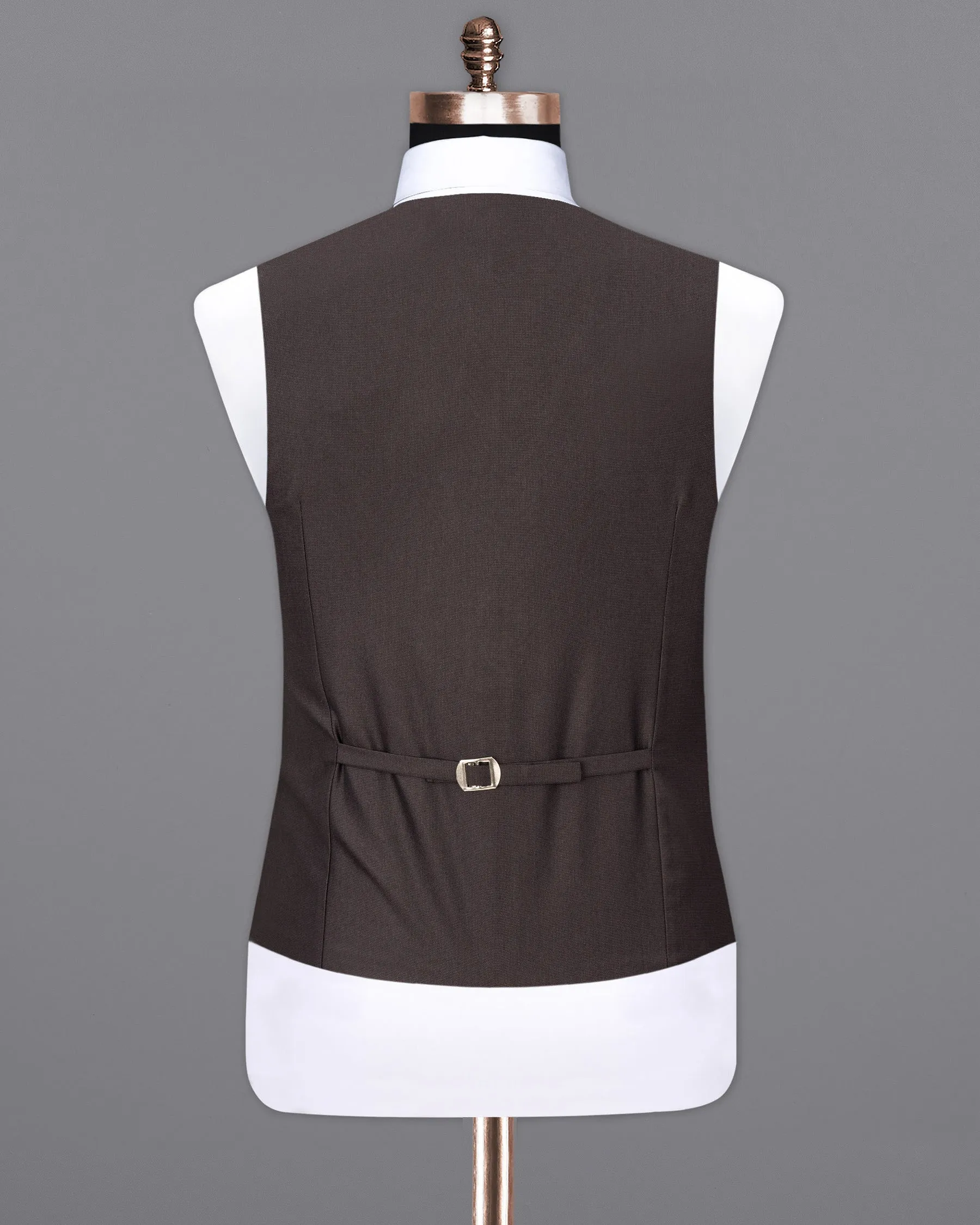 Bleached Cedar Brown Textured Waistcoat