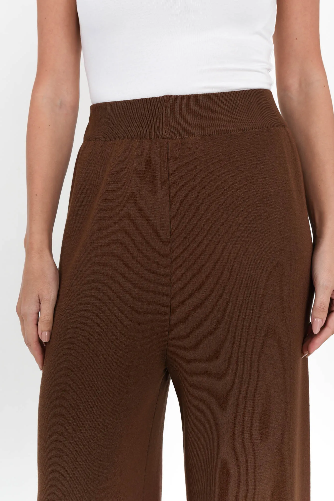 Calgari Chocolate Trim Knit Pants