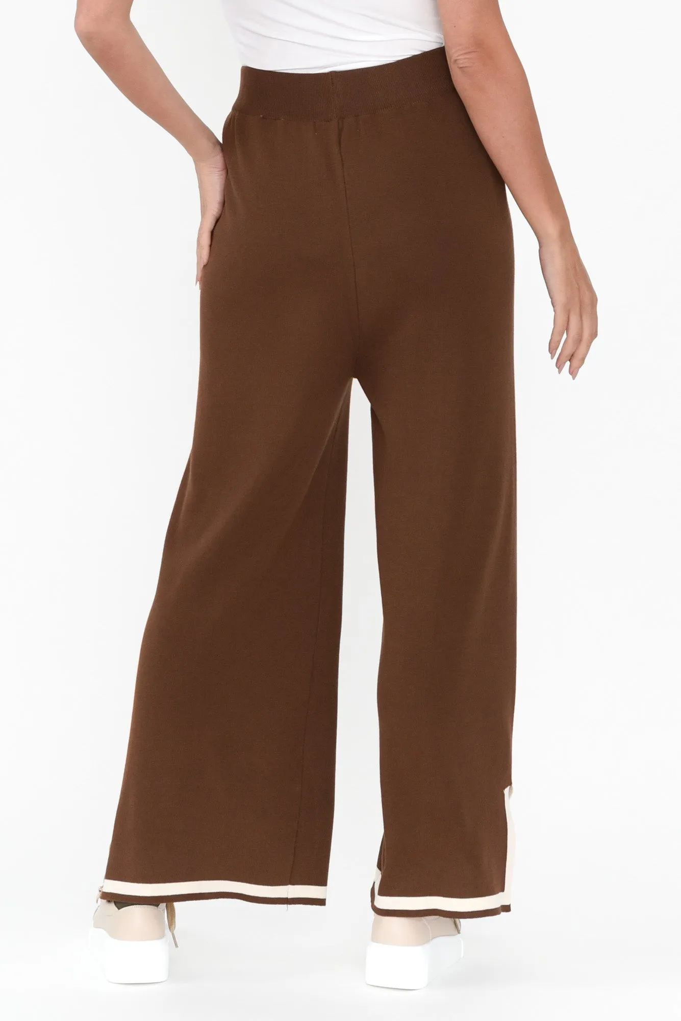 Calgari Chocolate Trim Knit Pants