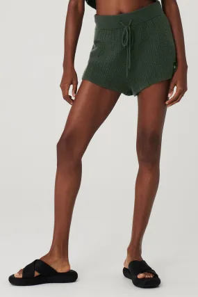 Cashmere High-Waist Plush Waffle Short - Dark Cactus