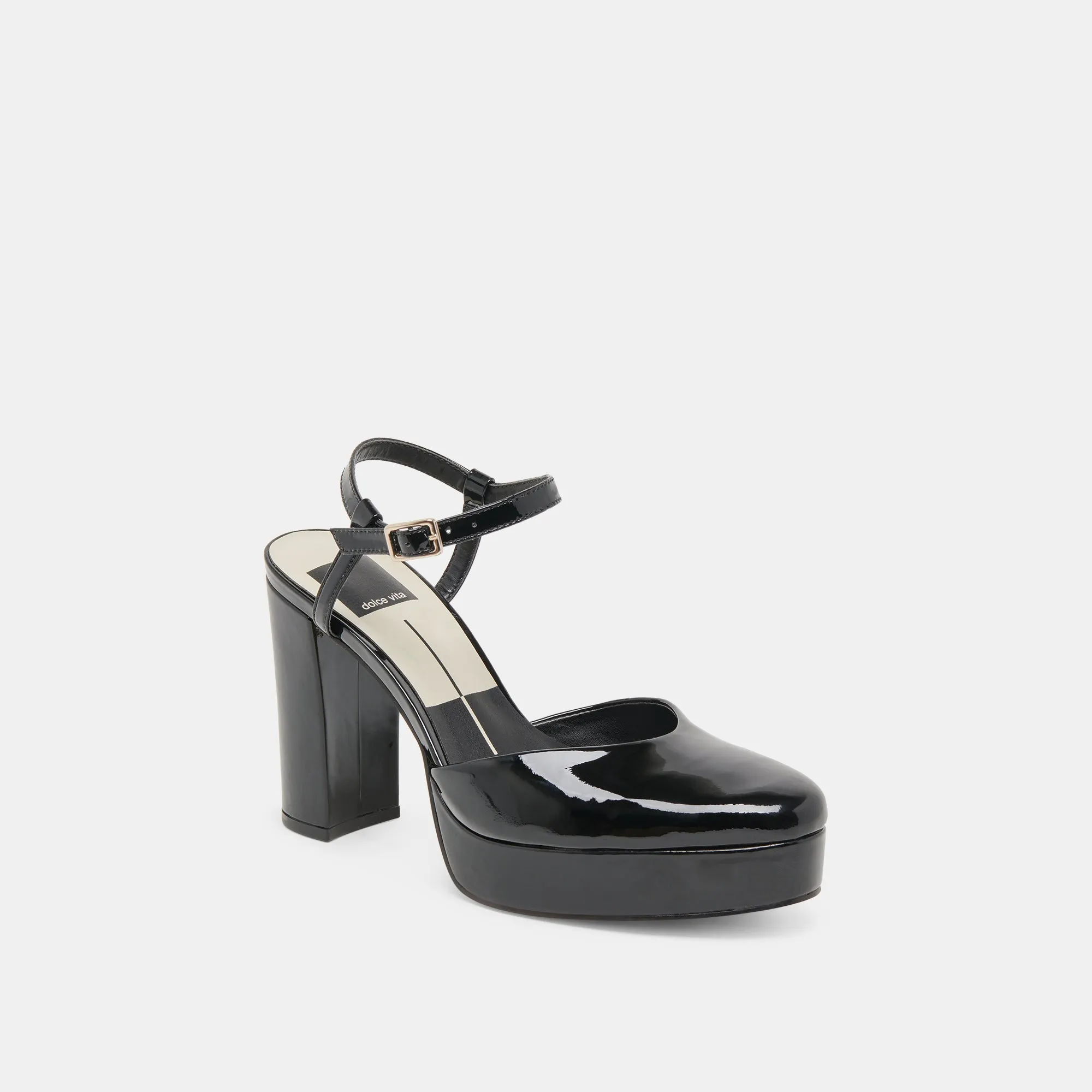 CLAUD HEELS MIDNIGHT PATENT LEATHER