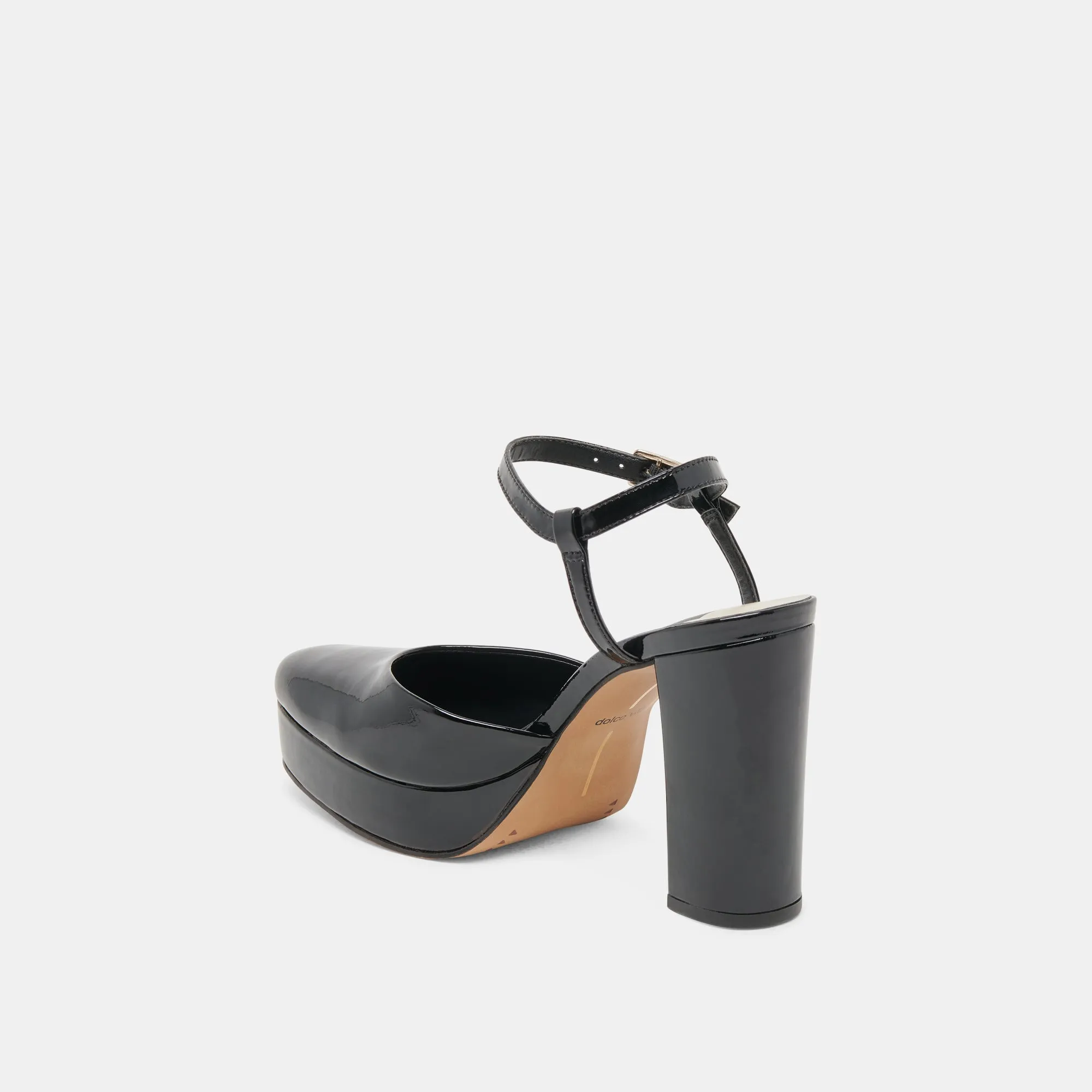 CLAUD HEELS MIDNIGHT PATENT LEATHER