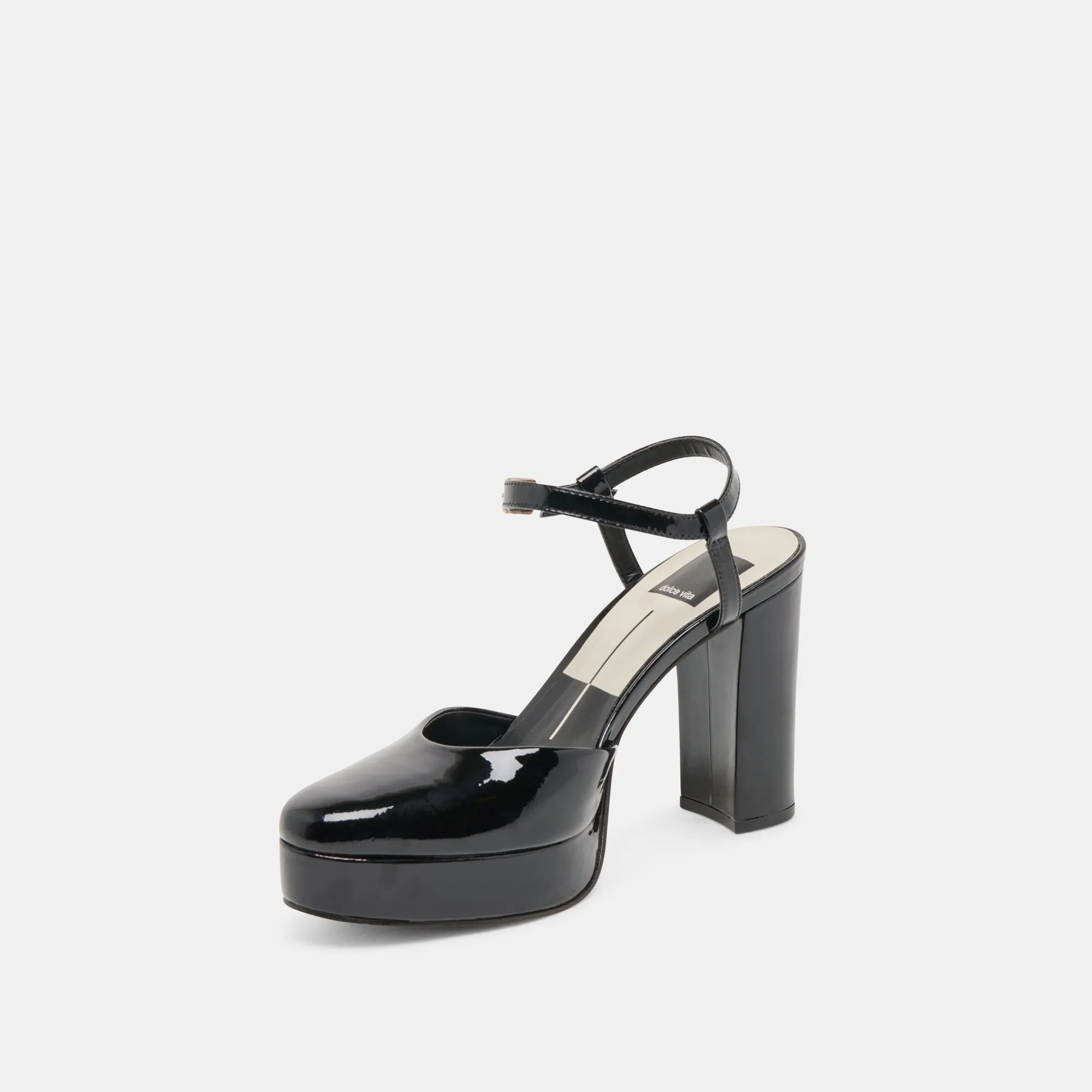 CLAUD HEELS MIDNIGHT PATENT LEATHER