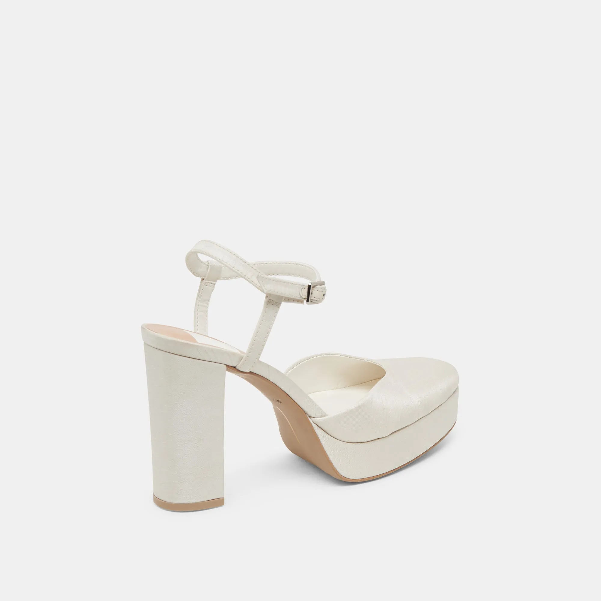 CLAUD HEELS WHITE SATIN