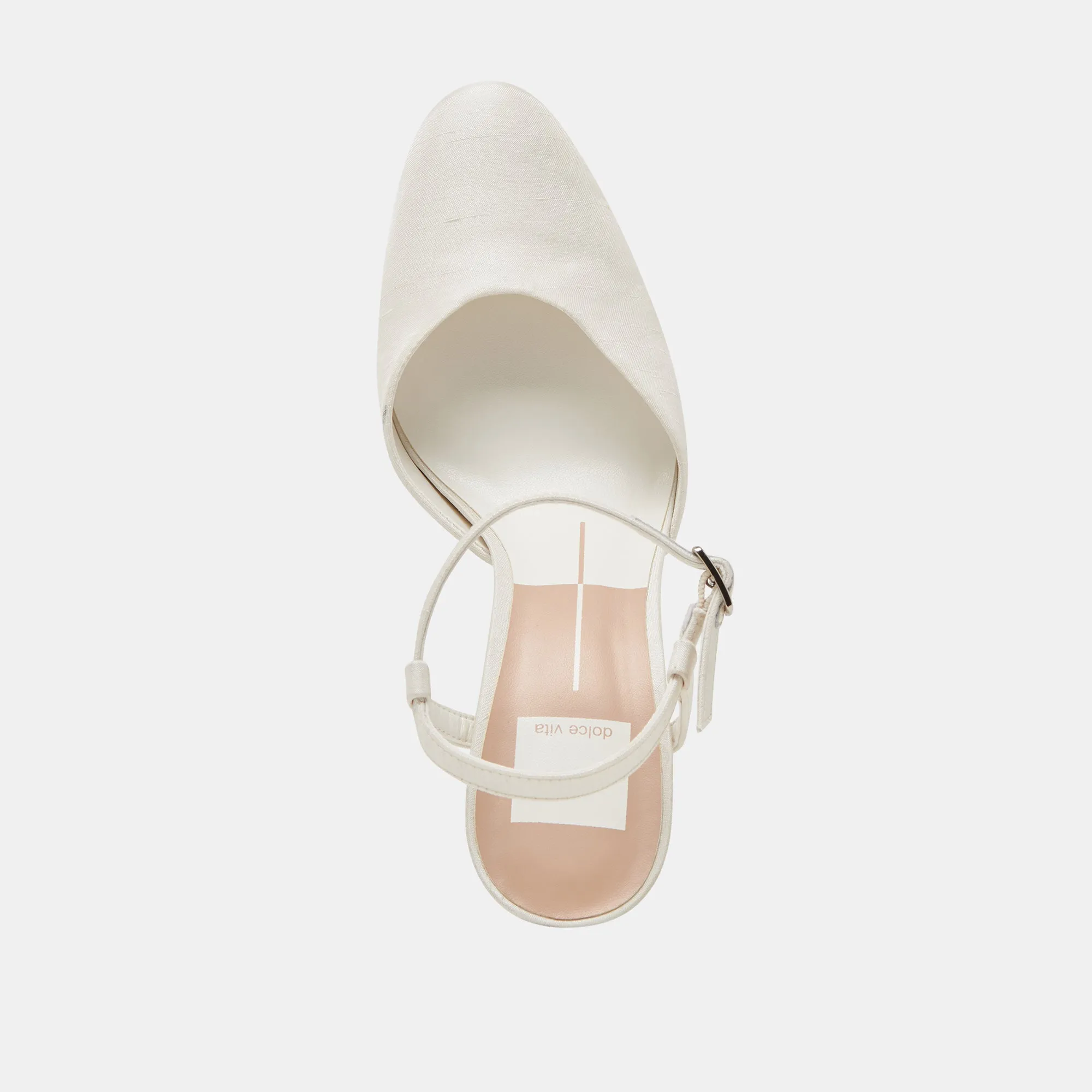 CLAUD HEELS WHITE SATIN