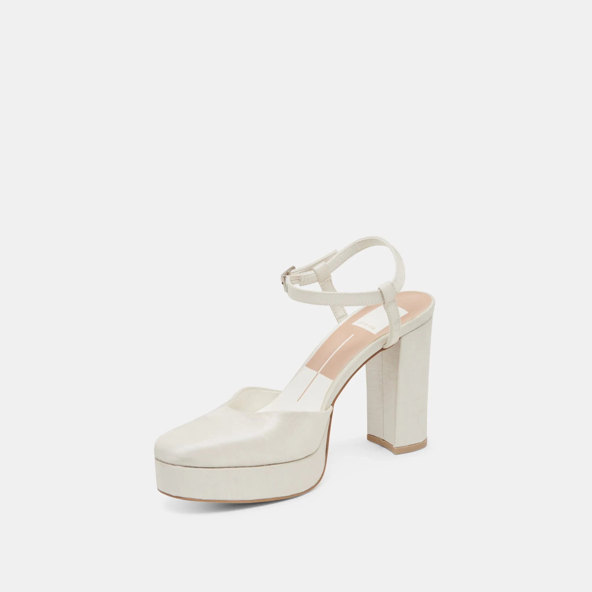 CLAUD HEELS WHITE SATIN