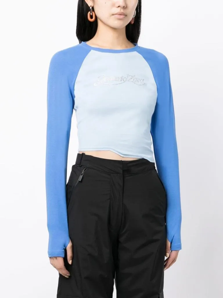 Crystal-embellished Asymmetric T-shirt