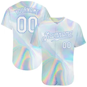 Custom 3D Pattern Design Abstract Trendy Holographic Vaporwave Style Authentic Baseball Jersey