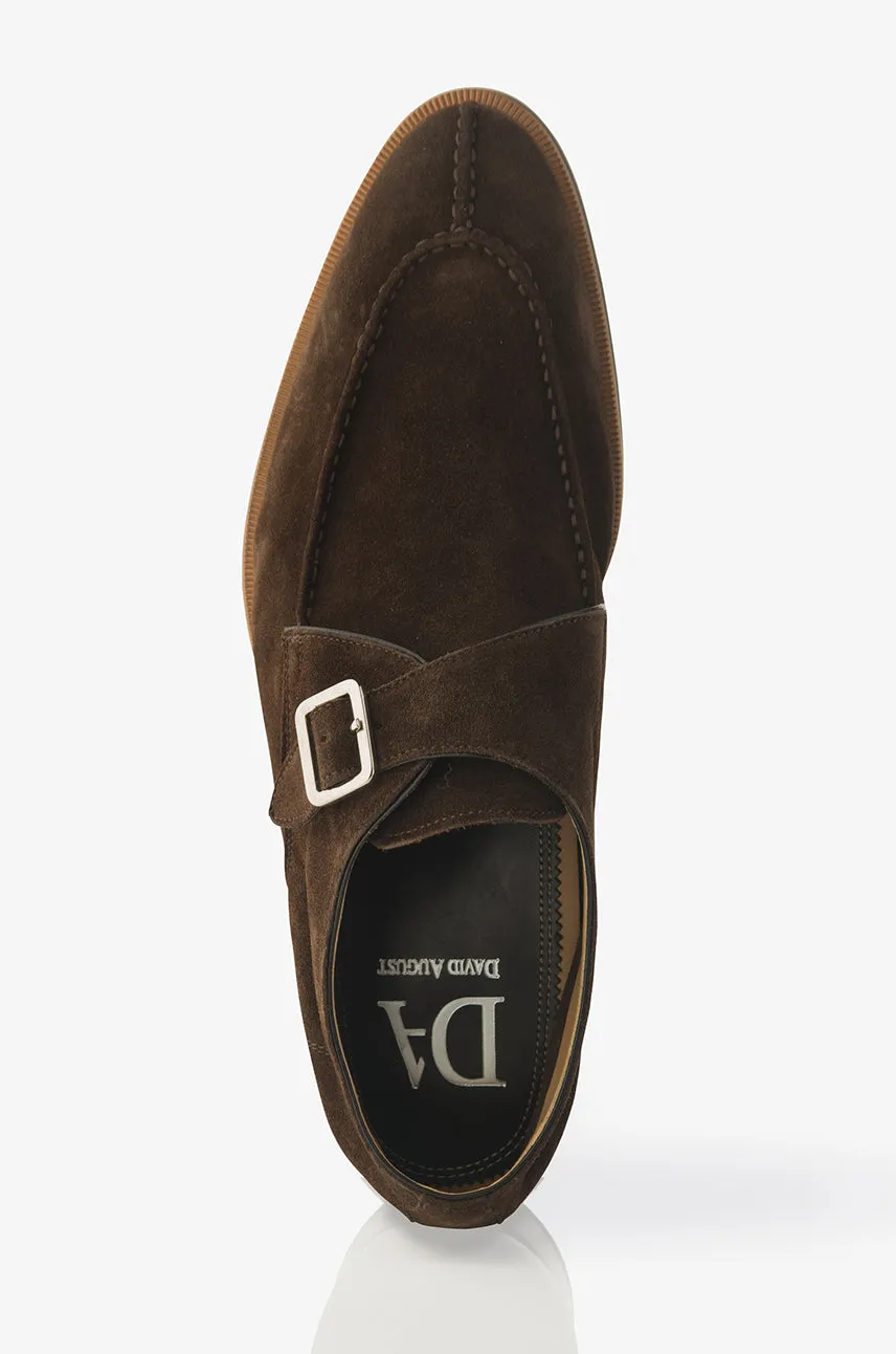 David August Suede Monk Strap in Mustang