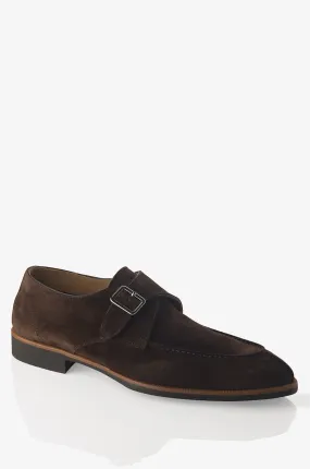 David August Suede Monk Strap in Mustang