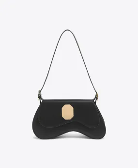 Divine Black Leather Shoulder Bag