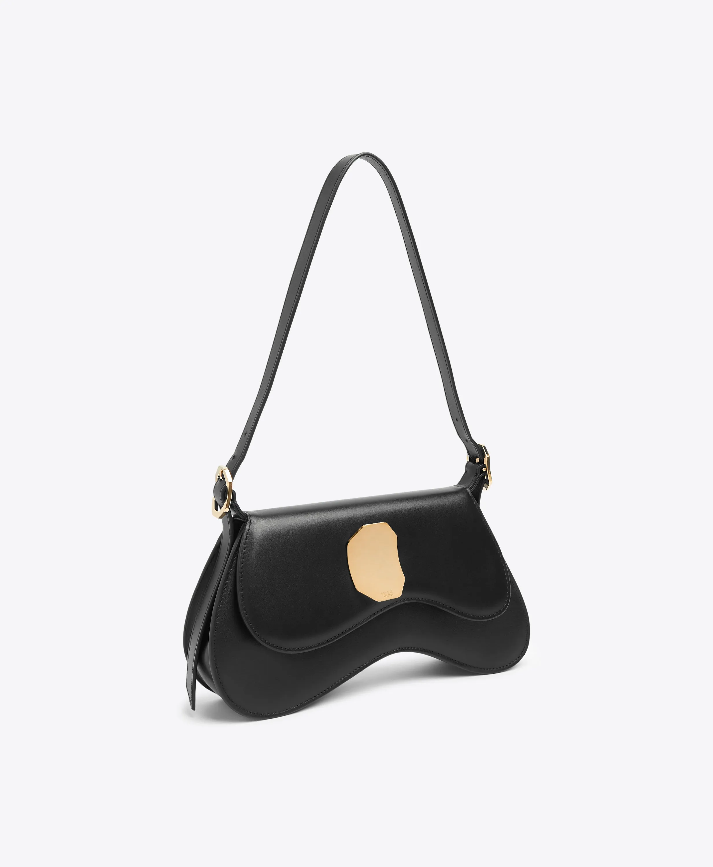 Divine Black Leather Shoulder Bag