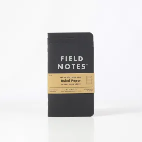 Field Notes Pitch Black Ruled Memo 3-Pack Notebook