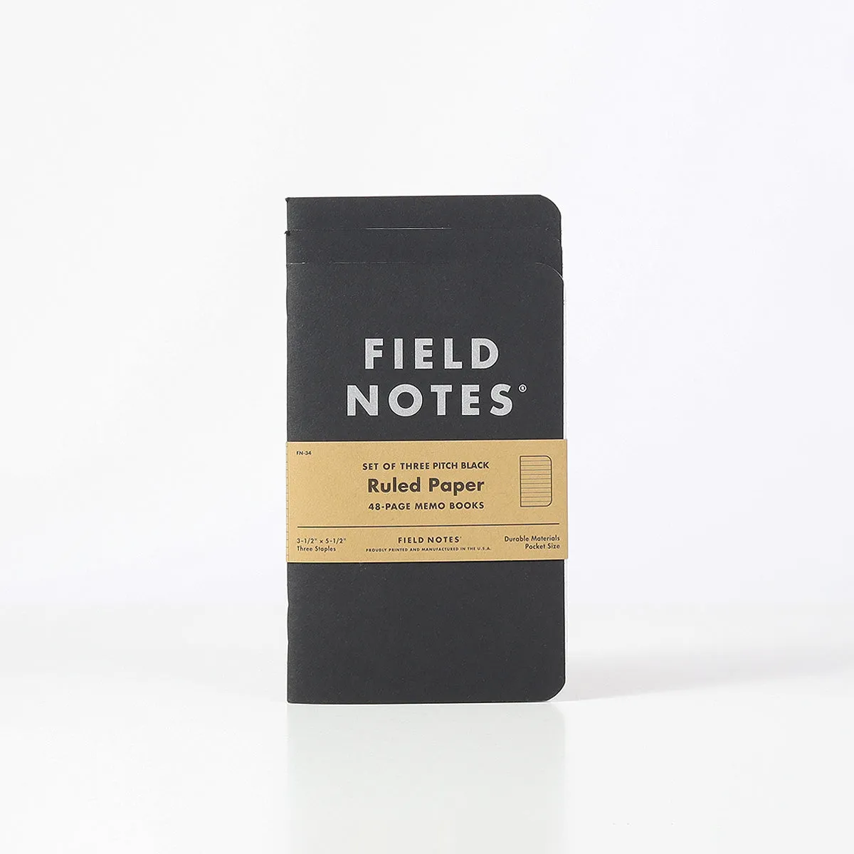 Field Notes Pitch Black Ruled Memo 3-Pack Notebook