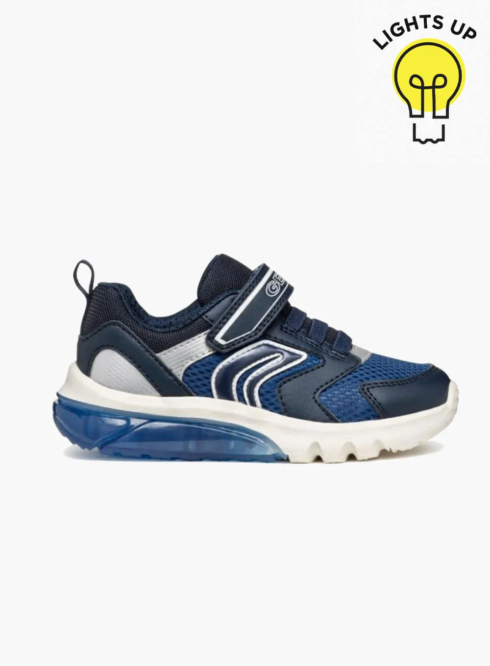 Geox Jr Ciberdron Trainers in Navy/Avio