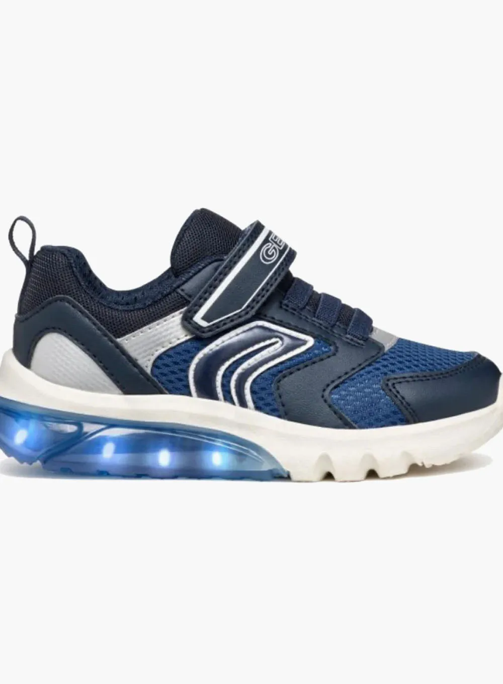 Geox Jr Ciberdron Trainers in Navy/Avio