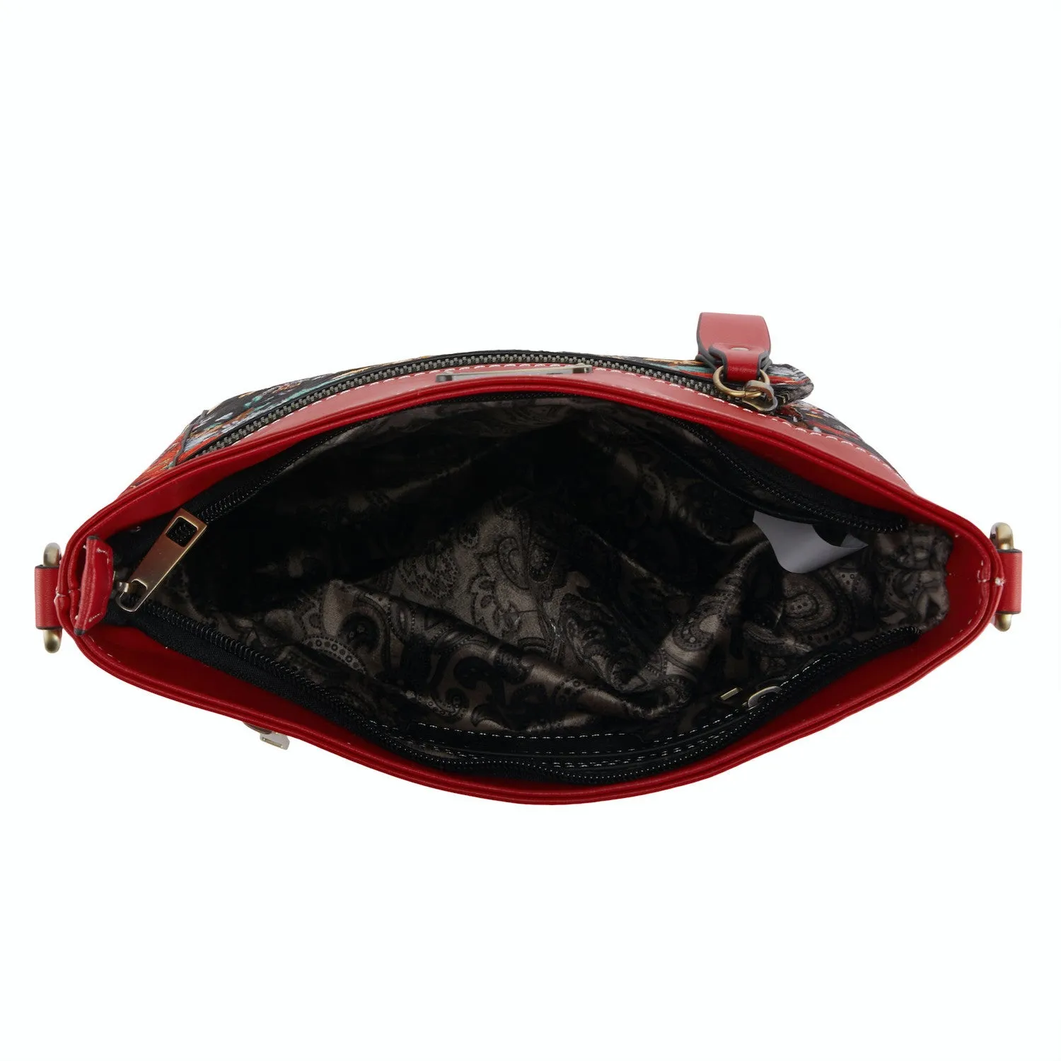 HB Sequoia-Flora Handbag in Red Multi Leather