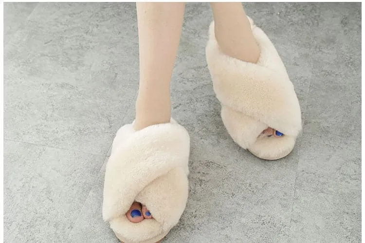 High Quality Warm Natural Wool Slippers