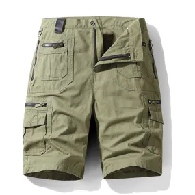 Maturelion Men's Multi-Pocket Cotton Summer Shorts (Plus Size Available)