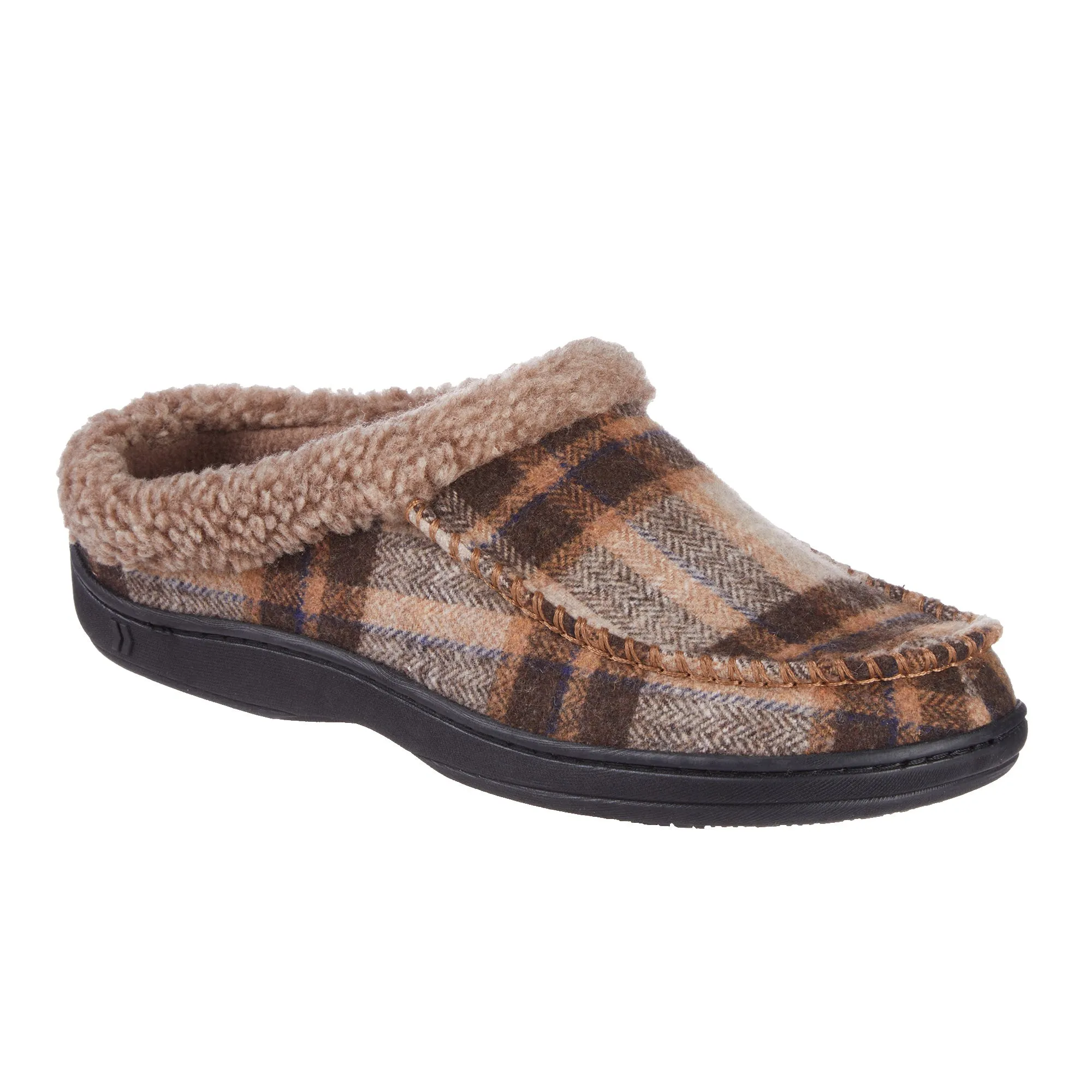 Men's Brushed Knit Plaid Lewis Clog Slippers