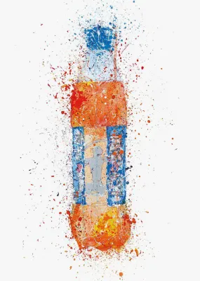 Soda Bottle Wall Art Print 'Tangerine'