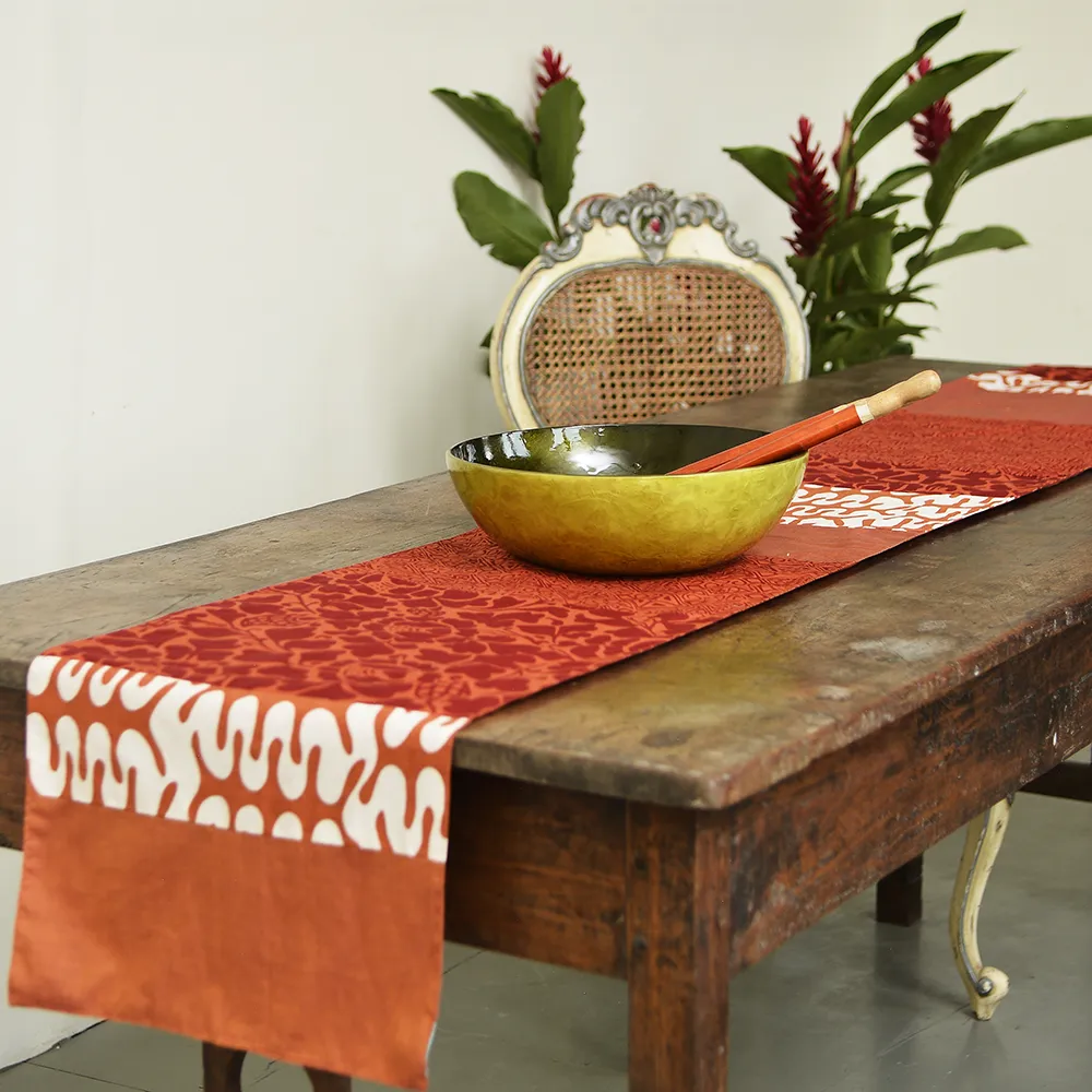 Spice Red Cotton Runner Long (244 cm)