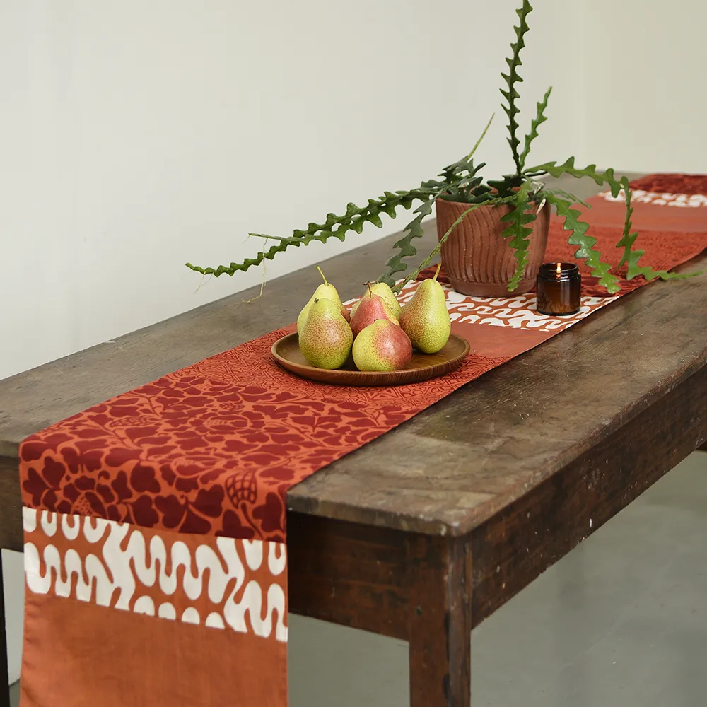 Spice Red Cotton Runner Long (244 cm)