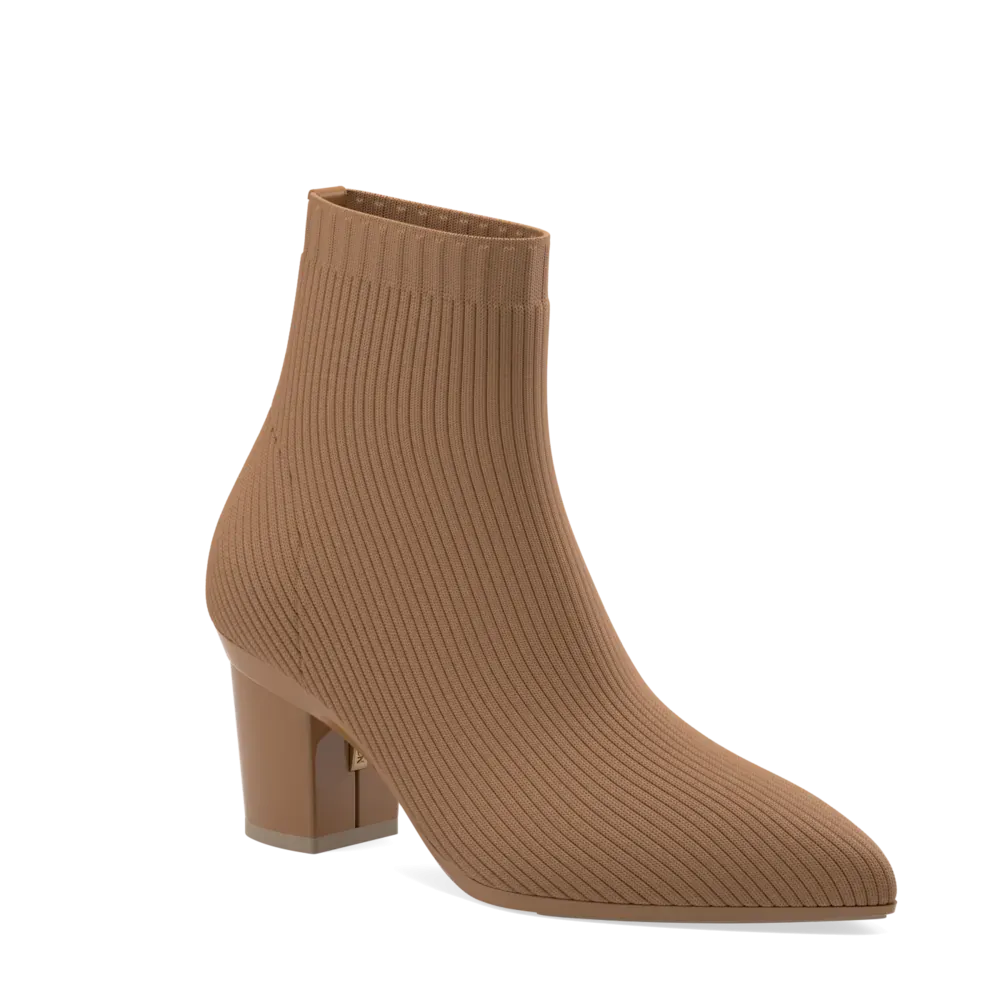 The Bootie - Whiskey Knit   Block Heel Kit 3 Whiskey