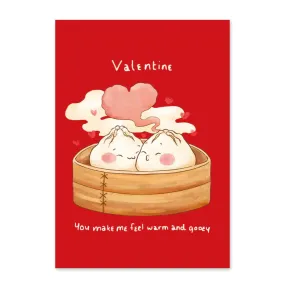 Warm And Gooey Dumplings Valentine's Card